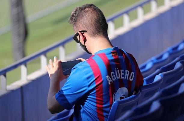 Barcelona supporters during the friendly match between FC Barcelona and Club Gimnastic de Tarragona, played at the Johan Cruyff Stadium on 21th July...