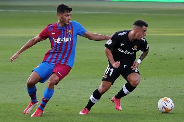 Nils Mortimer and Pedro during the friendly match between FC Barcelona and Club Gimnastic de Tarragona, played at the Johan Cruyff Stadium on 21th...