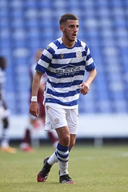 Dejan Tetek of Reading during the pre-season friendly between Reading and West Ham United at Madejski Stadium on July 21, 2021 in Reading, England.
