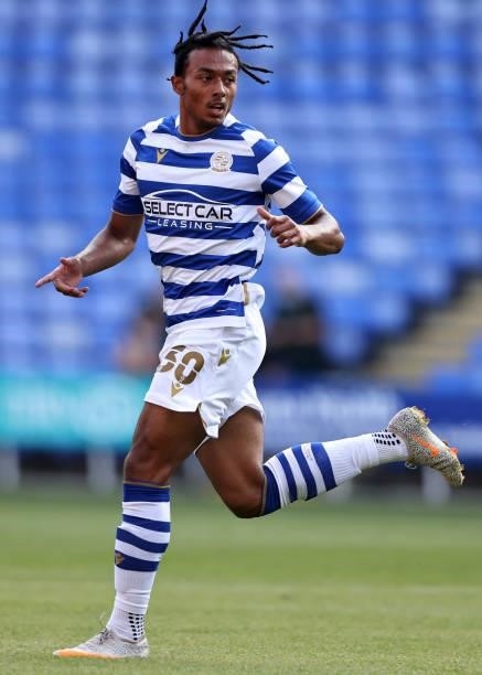 Femi Azeez of Reading during the pre-season friendly between Reading and West Ham United at Madejski Stadium on July 21, 2021 in Reading, England.