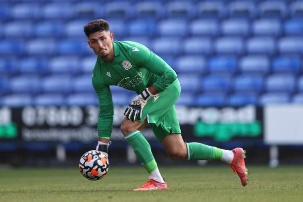 Luke Southwood of Reading during the pre-season friendly between Reading and West Ham United at Madejski Stadium on July 21, 2021 in Reading, England.