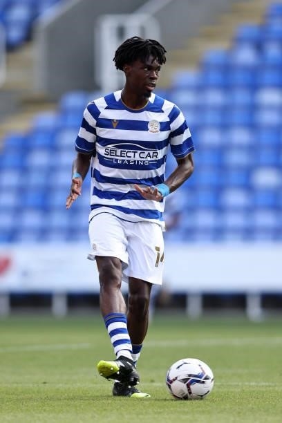 Ovie Ejaria of Reading during the pre-season friendly between Reading and West Ham United at Madejski Stadium on July 21, 2021 in Reading, England.