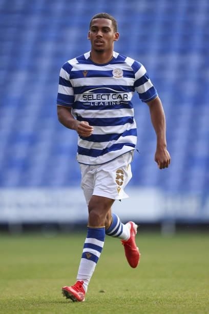 Andy Rinomhota of Reading during the pre-season friendly between Reading and West Ham United at Madejski Stadium on July 21, 2021 in Reading, England.
