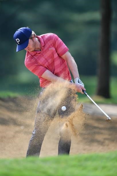 Jacobo Pastor of Spain plays his third shot on the 5th hole during the Day One of Italian Challenge at Margara Golf Club on July 22, 2021 in Solero,...