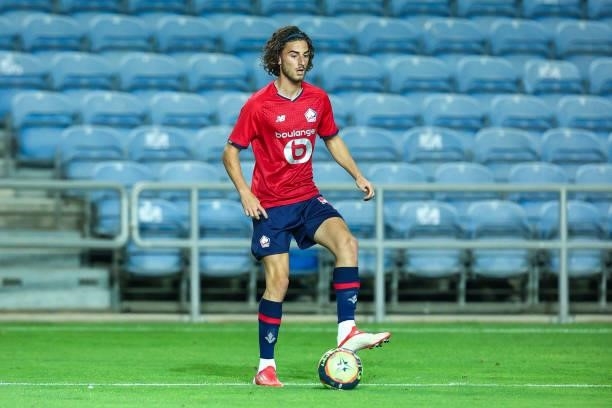 Rocco Ascone of LOSC Lille during the Pre-Season Friendly match between SL Benfica and Lille at Estadio Algarve on July 22, 2021 in Faro, Portugal.