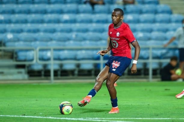 Tiago Djalo of LOSC Lille during the Pre-Season Friendly match between SL Benfica and Lille at Estadio Algarve on July 22, 2021 in Faro, Portugal.