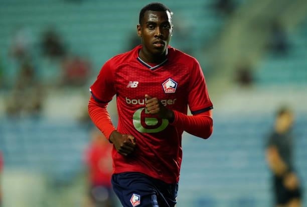 Isaac Lihadji of LOSC Lille during the Pre-Season Friendly match between SL Benfica and Lille at Estadio Algarve on July 22, 2021 in Loule, Portugal.