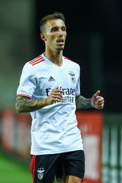 Alex Grimaldo of SL Benfica during the Pre-Season Friendly match between SL Benfica and Lille at Estadio Algarve on July 22, 2021 in Faro, Portugal.