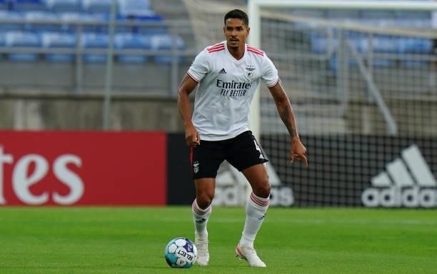Lucas Veríssimo of SL Benfica in action during the Pre-Season Friendly match between SL Benfica and Lille at Estadio Algarve on July 22, 2021 in...