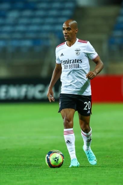 Joao Mario of SL Benfica during the Pre-Season Friendly match between SL Benfica and Lille at Estadio Algarve on July 22, 2021 in Faro, Portugal.