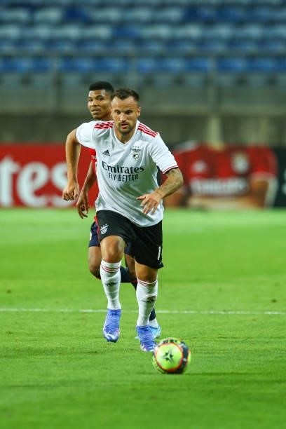 Haris Seferovic of SL Benfica during the Pre-Season Friendly match between SL Benfica and Lille at Estadio Algarve on July 22, 2021 in Faro, Portugal.
