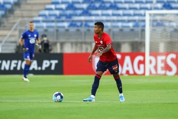 Reinildo Mandava of LOSC Lille during the Pre-Season Friendly match between SL Benfica and Lille at Estadio Algarve on July 22, 2021 in Faro,...