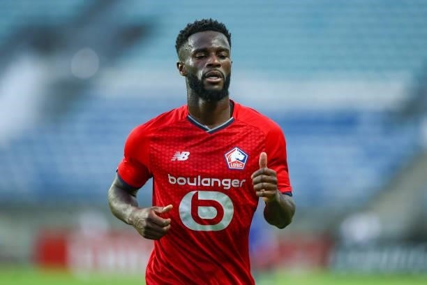 Jonathan Bamba of LOSC Lille during the Pre-Season Friendly match between SL Benfica and Lille at Estadio Algarve on July 22, 2021 in Faro, Portugal.