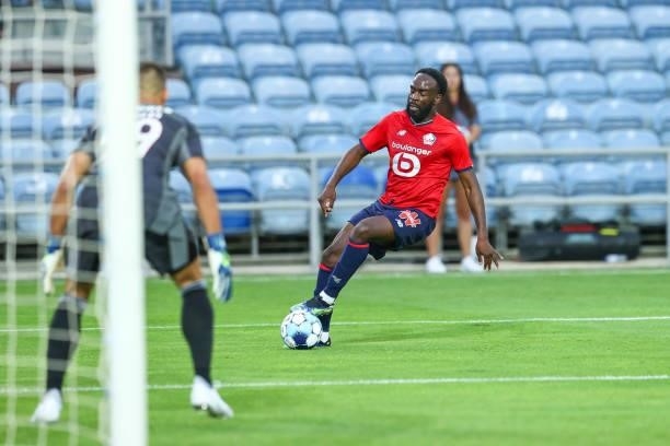 Jonathan Ikone of LOSC Lille during the Pre-Season Friendly match between SL Benfica and Lille at Estadio Algarve on July 22, 2021 in Faro, Portugal.