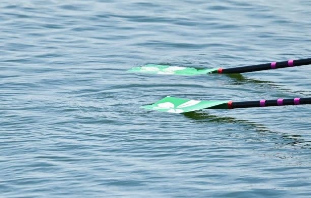 Tokyo , Japan - 23 July 2021; A view of Ireland oars at the Sea Forest Waterway during the 2020 Tokyo Summer Olympic Games in Tokyo, Japan.