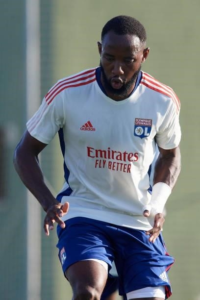 Moussa Dembele of Olympique Lyonnais during the warm-up before the pre-season friendly match between Olympique Lyonnais and Villarreal CF at Pinatar...