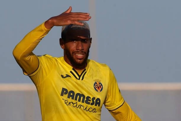 Etienne Capoue of Villarreal looks during the pre-season friendly match between Olympique Lyonnais and Villarreal CF at Pinatar Arena on July 21,...