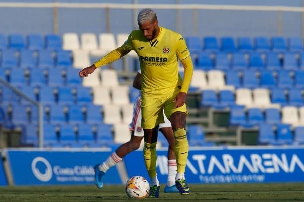 Etienne Capoue of Villarreal in action during the pre-season friendly match between Olympique Lyonnais and Villarreal CF at Pinatar Arena on July 21,...