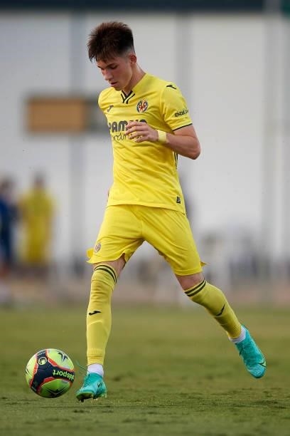 Nikita Losifov of Villarreal in action during the pre-season friendly match between Olympique Lyonnais and Villarreal CF at Pinatar Arena on July 21,...