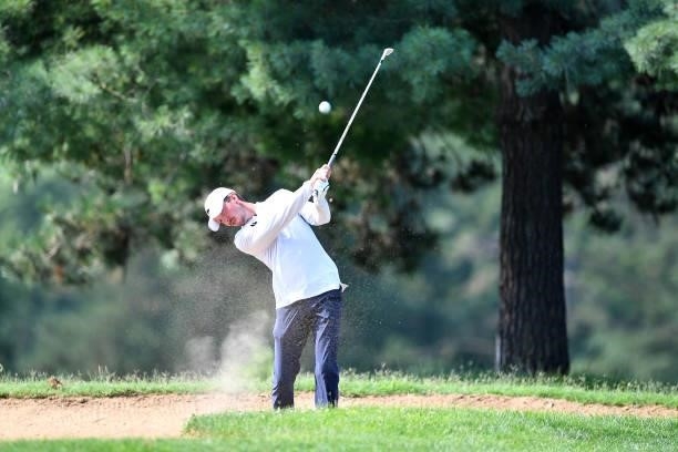 Bjorn Hellgren of Sweden plays his tee shot on the 9th hole during the Day Two of Italian Challenge at Margara Golf Club on July 23, 2021 in Solero,...