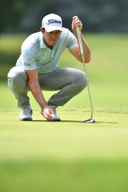 Ricardo Gouveia of Portugal prepares for a putt shot during the Day Two of Italian Challenge at Margara Golf Club on July 23, 2021 in Solero, Italy.