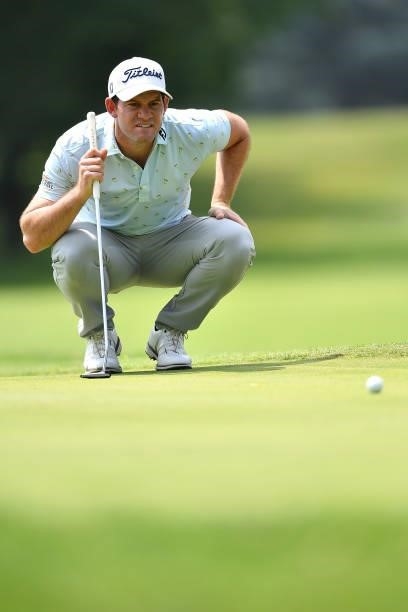 Ricardo Gouveia of Portugal prepares for a putt shot during the Day Two of Italian Challenge at Margara Golf Club on July 23, 2021 in Solero, Italy.