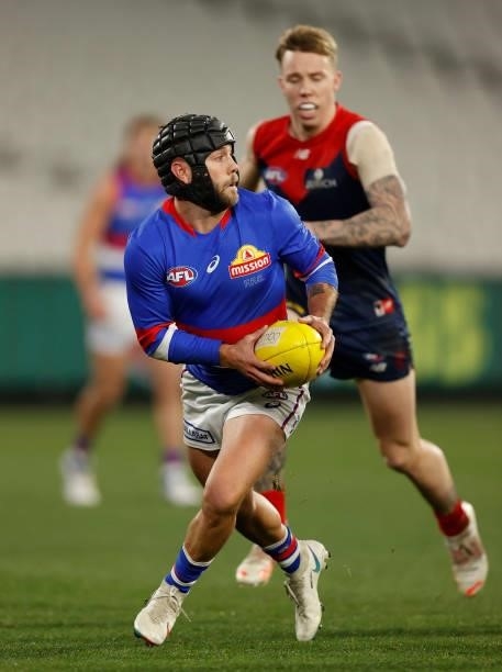 Caleb Daniel of the Bulldogs in action during the 2021 AFL Round 19 match between the Melbourne Demons and the Western Bulldogs at the Melbourne...