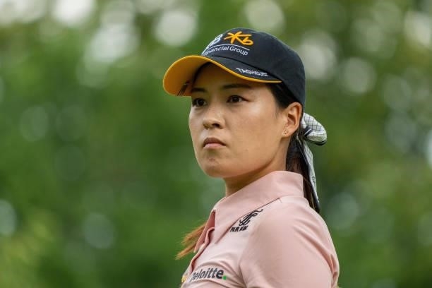 In Gee Chun of South Korea looks on during day three of the The Amundi Evian Championship at Evian Resort Golf Club on July 24, 2021 in...