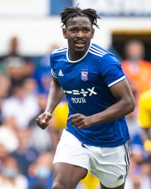 Toto Nsiala of Ipswich Town during the Pre-Season Friendly between Ipswich Town and Crystal Palace at Portman Road on July 24, 2021 in Ipswich,...