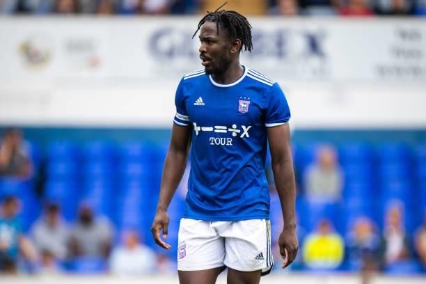 Toto Nsiala of Ipswich Town during the Pre-Season Friendly between Ipswich Town and Crystal Palace at Portman Road on July 24, 2021 in Ipswich,...