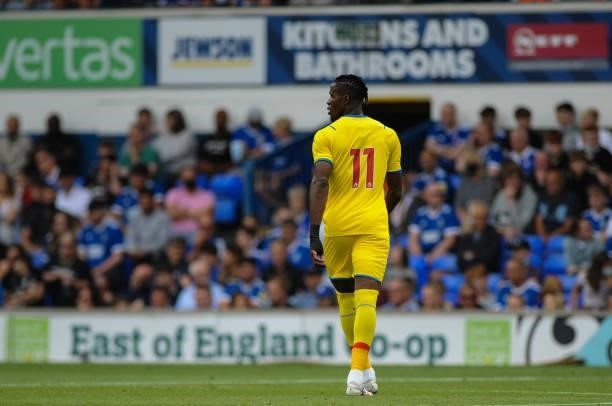 Crystal Palaces Wilfried Zaha during the Pre-season Friendly match between Ipswich Town and Crystal Palace at Portman Road, Ipswich, England on 24th...
