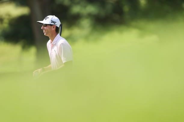 Seth Reeves looks on from the 16th hole during the third round of the Price Cutter Charity Championship presented by Dr. Pepper at Highland Spring...