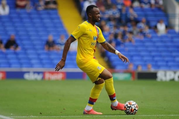 Crystal Palaces Jordan Ayew during the Pre-season Friendly match between Ipswich Town and Crystal Palace at Portman Road, Ipswich, England on 24th...