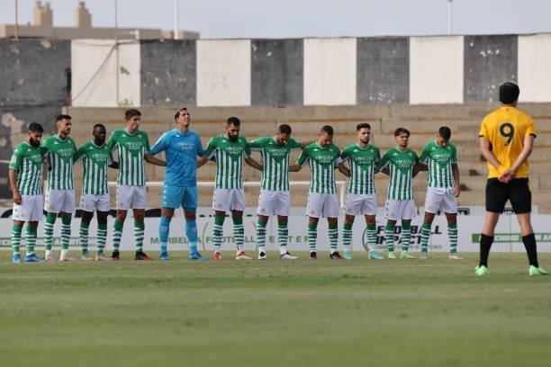 Teams Real Betis during the pre-season friendly match between Real Betis and Wolverhampton at La Linea Stadium in La Linea, Spain, on July 24, 2021.