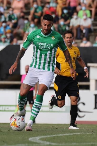 Victor Camarasa of Real Betis during the pre-season friendly match between Real Betis and Wolverhampton at La Linea Stadium in La Linea, Spain, on...