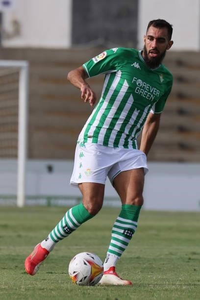 Borja Iglesias of Real Betis during the pre-season friendly match between Real Betis and Wolverhampton at La Linea Stadium in La Linea, Spain, on...