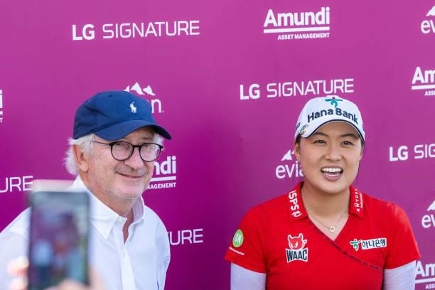 Minjee Lee of Australia looks on during day four of the The Amundi Evian Championship at Evian Resort Golf Club on July 25, 2021 in Evian-les-Bains,...