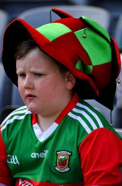 Dublin , Ireland - 25 July 2021; An anxious eight year old Cullen O'Reilly, from Kiltimagh, Co Mayo, watches the final minutes of the Connacht GAA...