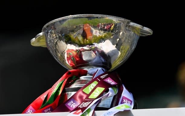 Dublin , Ireland - 25 July 2021; The Nestor Cup on the plinth before the Connacht GAA Senior Football Championship Final match between Galway and...