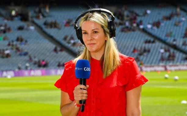 Dublin , Ireland - 25 July 2021; RTÉ presenter Marie Crowe before the Connacht GAA Senior Football Championship Final match between Galway and Mayo...