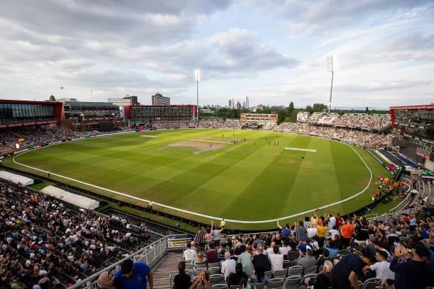 General view during The Hundred match between Manchester Originals Men and Birmingham Phoenix Men at Emirates Old Trafford on July 25, 2021 in...