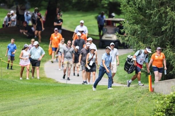 Dylan Wu walks to the 8th green during the final round of the Price Cutter Charity Championship presented by Dr. Pepper at Highland Spring Country...