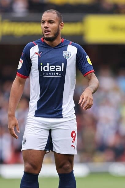 Kenneth Zohore of West Bromwich Albion during the Pre-Season Friendly between Watford and West Bromwich Albion at Vicarage Road on July 24, 2021 in...