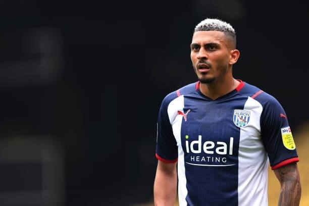 Karlan Grant of West Bromwich Albion during the Pre-Season Friendly between Watford and West Bromwich Albion at Vicarage Road on July 24, 2021 in...