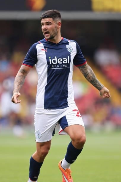 Alex Mowatt of West Bromwich Albion during the Pre-Season Friendly between Watford and West Bromwich Albion at Vicarage Road on July 24, 2021 in...