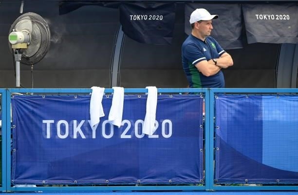 Tokyo , Japan - 26 July 2021; Ireland assistant coach Mick McKinnon during the women's pool A group stage match between Ireland and Netherlands at...