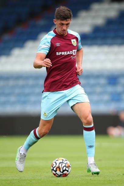 Bobby Thomas of Burnley during the Pre Season Friendly match between Oldham Athletic and Burnley at Boundary Park on July 24, 2021 in Oldham, England.
