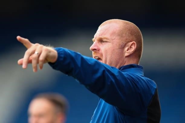 Sean Dyche the head coach / manager of Burnley reacts during the Pre Season Friendly match between Oldham Athletic and Burnley at Boundary Park on...
