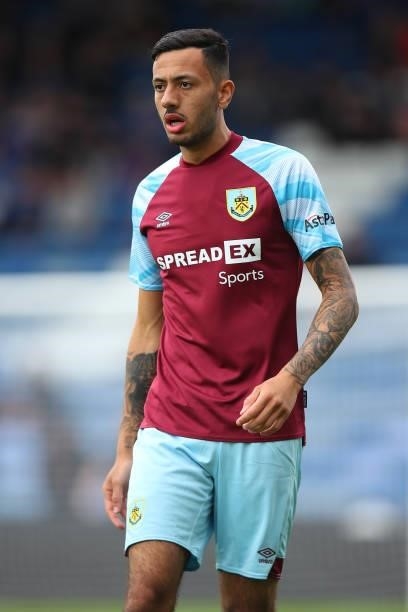 Dwight McNeil of Burnley during the Pre Season Friendly match between Oldham Athletic and Burnley at Boundary Park on July 24, 2021 in Oldham,...
