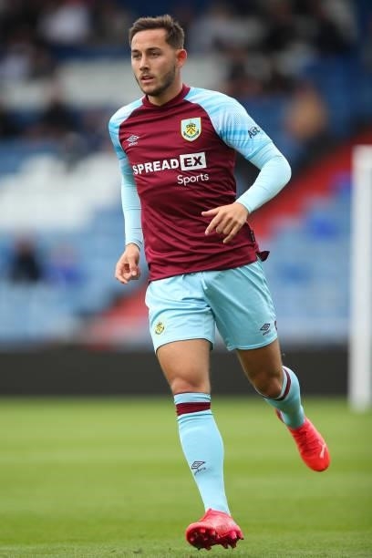 Josh Brownhill of Burnley during the Pre Season Friendly match between Oldham Athletic and Burnley at Boundary Park on July 24, 2021 in Oldham,...